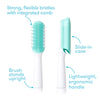 Frida Baby Detangling Hairbrush for Thick or Curly Hair, Wide Tooth Comb & Bristle Combo - Teal