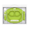 EzPz Mini Feeding Set for Toddlers (Mat, Spoon & Fork) - Lime
