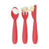 EzPz Happy Utensils for Toddlers(Spoon, Fork & Knife) - Coral