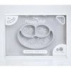 Ezpz Happy Mat 100% Food Grade Silicone Toddler Suction Plate with Built Placemat, Smile Design Divided Plate - Pewter