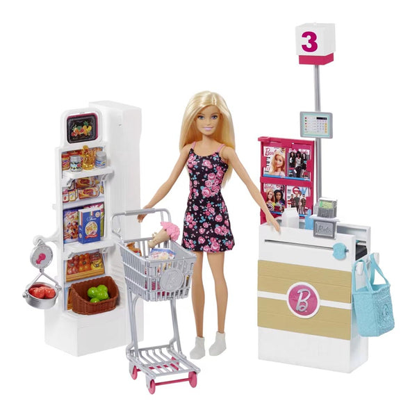 Barbie Doll And Supermarket Playset With 25 Grocery Store And Food Themed Accessories