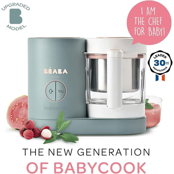 Beaba Babycook Neo 6 In 1 Baby Food Processor, Portable Baby Food Cooker, Puree Maker and Warmer - Eucalyptus