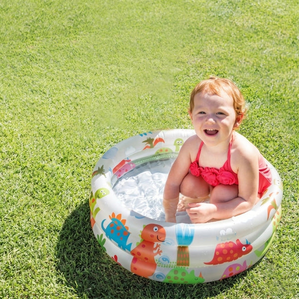 Intex Dinosaur Beach Buddies 3 Ring Baby Inflatable Pool - Dezine Kids