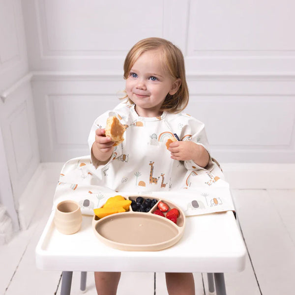 Bibado Short Sleeve Coverall Weaning Bib - Serengeti Spaghetti