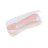 Beaba 1st Stage Silicone Spoon with Ultra Soft Tip, Gum Friendly, Ergonomic Handles, Set of 2 - Cotton Candy/Marshmallow