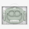 EzPz Mini Feeding Set for Toddlers (Mat, Spoon & Fork) - Sage