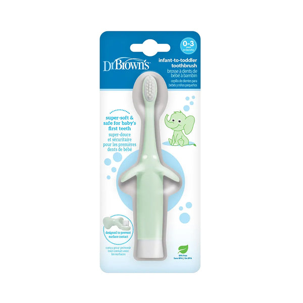 Dr.Browns Infant-to-Toddler Toothbrush, Elephant - Mint - Dezine Kids