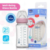 Chicco Well Being Glass Feeding Bottle for 2m+ 240ml Medium Flow - Pink