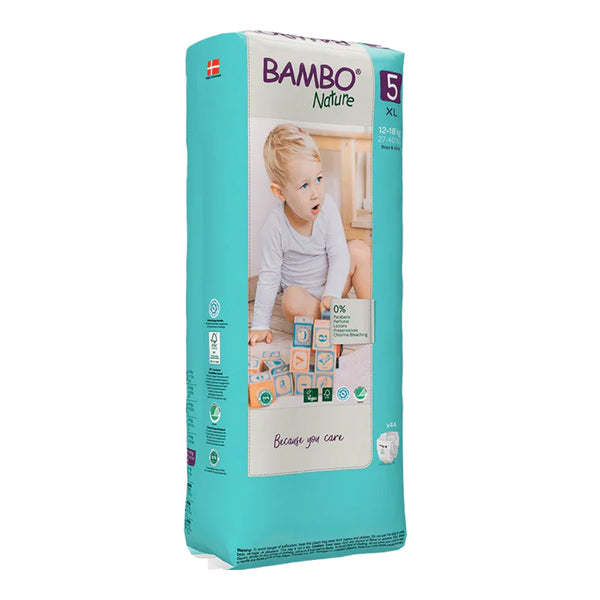 Bambo Nature Tape Diapers, Size 5 XL Size (11-17 Kgs) 44pcs - Dezine Kids