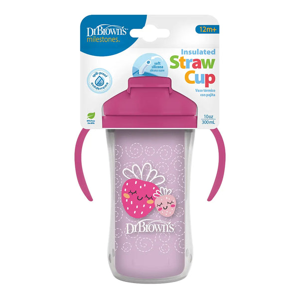 Dr.Browns Milestones Insulated Straw Cup - Pink - Dezine Kids