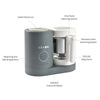 Beaba Babycook Neo 6 In 1 Baby Food Processor, Portable Baby Food Cooker, Puree Maker and Warmer - Mineral Grey - Dezine Kids