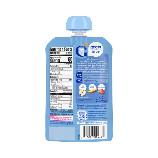 Gerber Fruit Puree - Apple Mango Strawberry