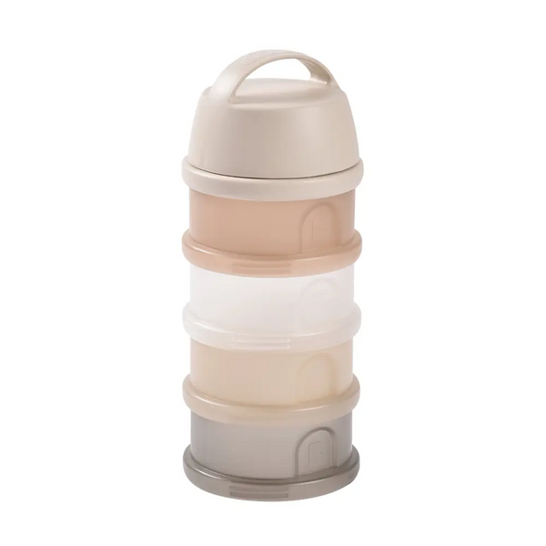 Beaba Stacked Formula Container, Airtight Multifunctional Storage Container, 4 Interchangeable Compartments, Microwave Safe - Clay