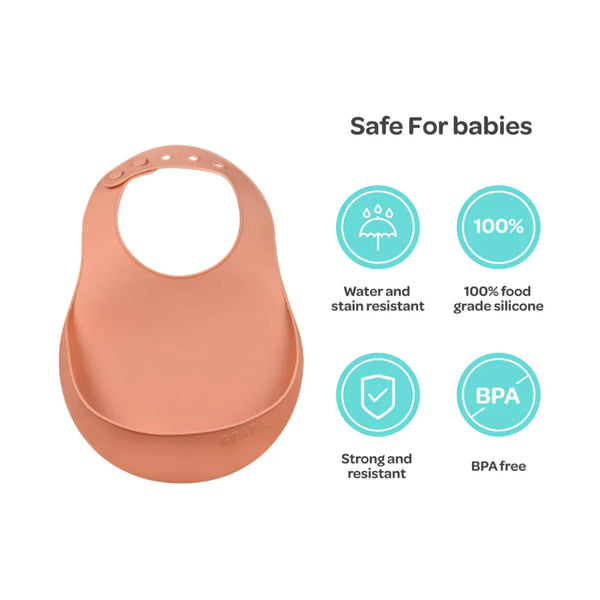 Beaba Silicone Bib - Terracotta - Dezine Kids