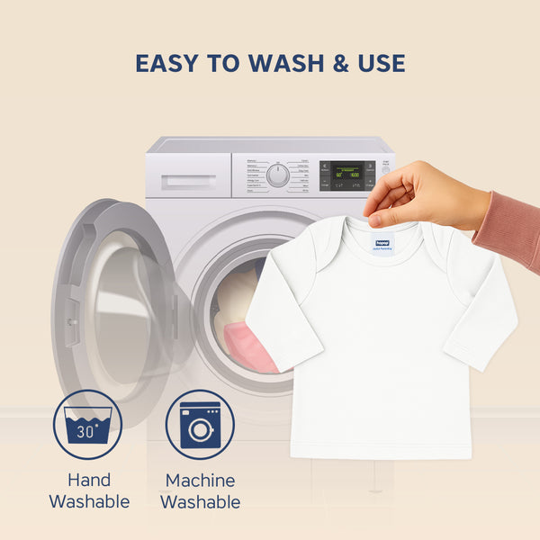 Hopop Baby 100% Soft & Stretchable Cotton Full Sleeve Vest – Envelope Neck, White