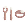 Ezpz Oral Development Tools (3 to Pack) 100% Soft Silicone Infant Teething & Speech Tools with Non Slip Loop - Blush