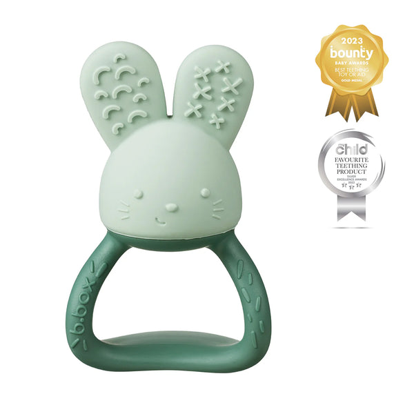 B Box Chill Plus Fill Bunny Teether - Sage Green