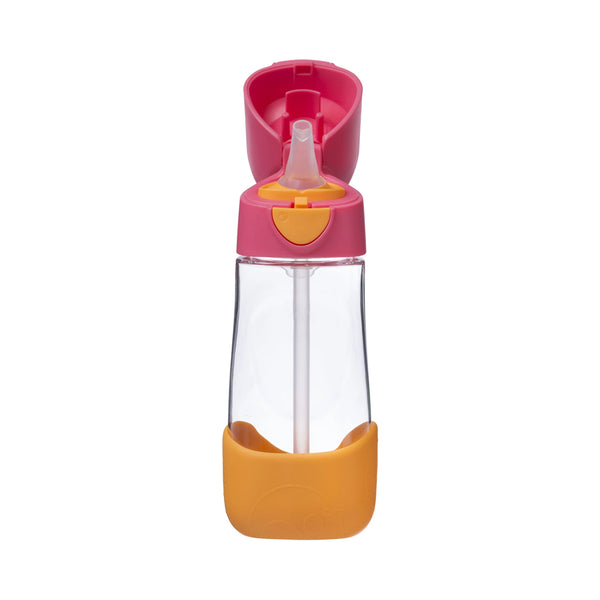 B.Box Tritan Straw Drink Bottle 450 ml - Strawberry Shake Pink Orange