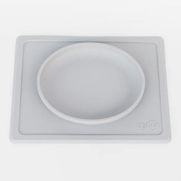 EzPz Tiny Plate 100% Food Grade Silicone Suction Plate - Pewter