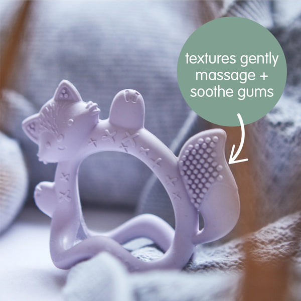 B.Box Silicone Wrist Teether Fox- Peony Purple