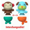 Skip Hop Bath Playthings Zoo Mix Match Flippers - Monkey Dog