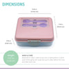 Melii 2 Tier Bento Lunch Box With 6 Compartments Includes Spoon & Fork - Pink, Purple & Grey