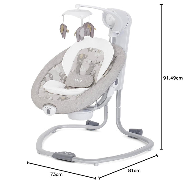 Joie Serina Swivel Modern Automatic Electric Baby Swing - Elephant Duo - Dezine Kids