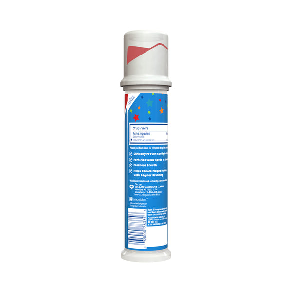 Colgate Kids Toothpaste Pump, Maximum Cavity Protection, Mild Bubble Fruit Flavour - 124 g - Dezine Kids