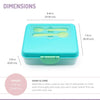 Melii 2 Tier Bento Lunch Box With 6 Compartments Includes Spoon & Fork - Blue, Mint & Lime