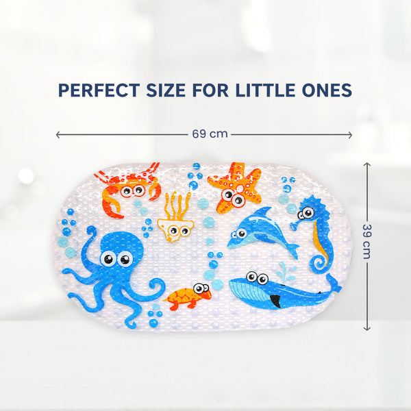 Non-Slip Cartoon Bath Mat for Kids – Soft & Safe Shower