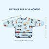 Hopop Easy Clean Waterproof Full Sleeve Baby Bib with Food Catcher Pocket - Dezine Kids