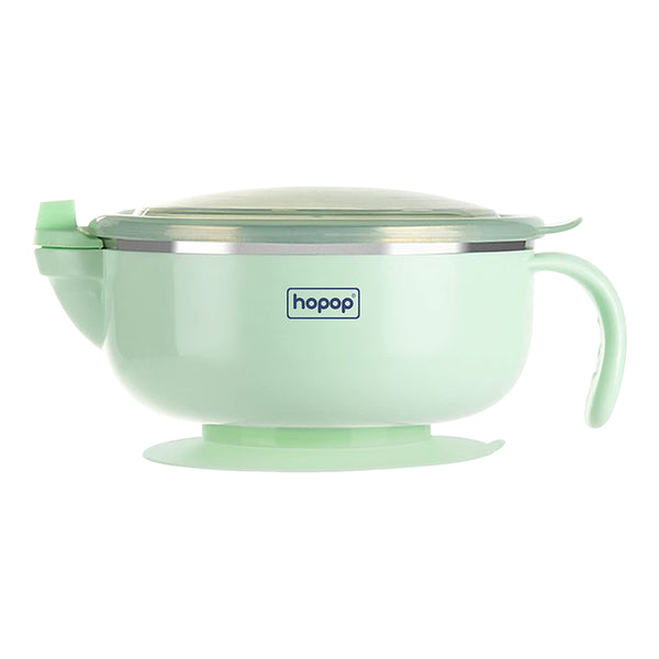 Hopop Baby Stainless Steel Bowl with Lid & Suction Base - Dezine Kids