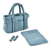 Beaba Paris Puffer Baby Diaper Bag with Large Capacity, Multi Pocket Organizer with Changing Pad, Insulated Bottle Pouch & Stroller Clips - Baltic Blue - Dezine Kids