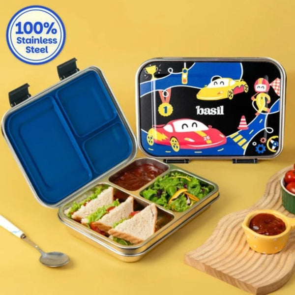Basil 3 Compartment easy open-close Lunchbox - Rally Wally