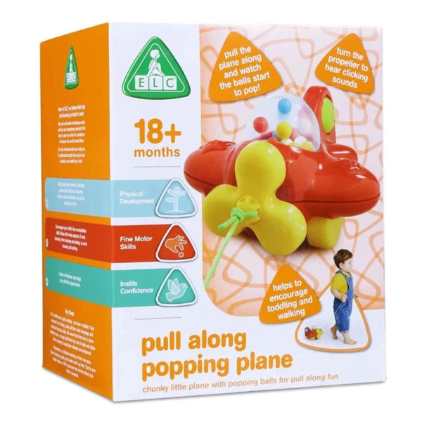 Elc Pull Along Popping Plane Multicolour - Dezine Kids