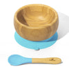 Avanchy Baby Bamboo & Silicone Suction Base Bowl + Spoon - Blue