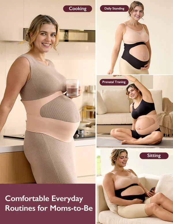 Momcozy BumpEase Ergonest Maternity Belly Band, O Shape Molding - Skin