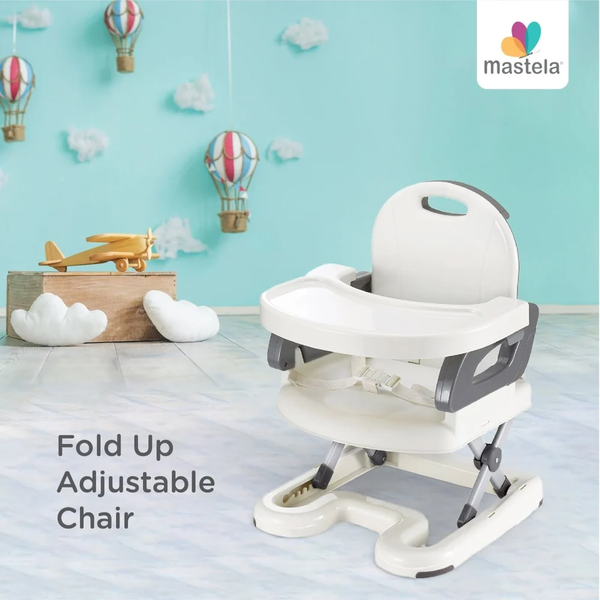 Mastela Booster Seat Fold Up Adjustable Chair - Grey - Dezine Kids