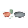 Beaba 4 Pieces Silicone Dinner Set - Mineral Grey