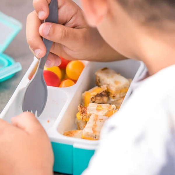 Bbluv Bento Complete Sealed Lunchbox with Spork - Aqua - Dezine Kids