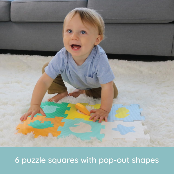 Infantino Soft Foam Puzzle Baby Mat for Tummy Time & Floor Play - Dezine Kids