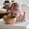 Avanchy Baby Bamboo & Silicone Suction Base Bowl + Spoon - Blue