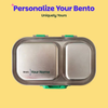 Basil 2 Compartment Stainless Steel Lunchbox with Plastic Lid - Retro Stack