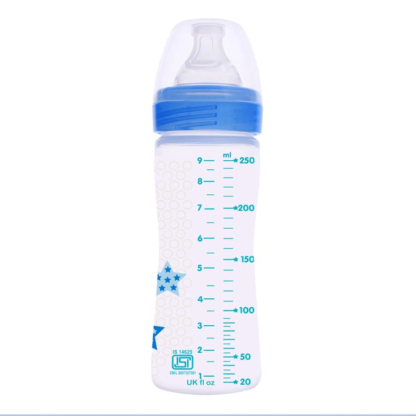 Chicco Well Being 2M+ Medium Flow Baby Bottle 250ml - Blue