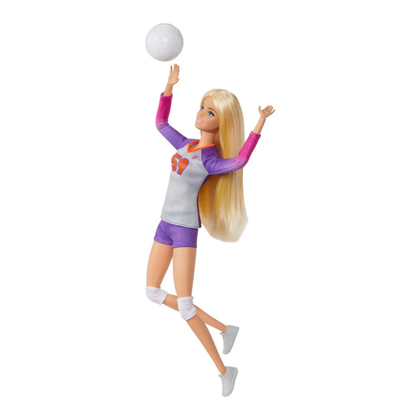 Barbie Made to Move Career Volleyball Player Doll with Uniform and Ball for Kids