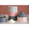 Beaba Stacked Formula Container, Airtight Multifunctional Storage Container, 4 Interchangeable Compartments, Microwave Safe - Pink/Mineral Grey