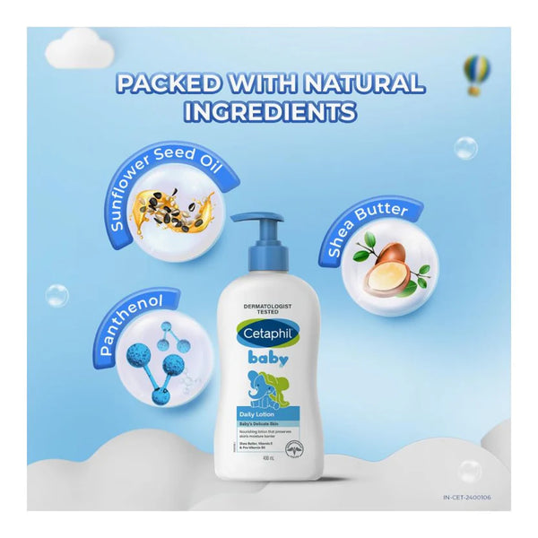 Cetaphil Baby Daily Lotion with Shea Butter, Vitamin E & Pro-Vitamin B5 - 400 ml