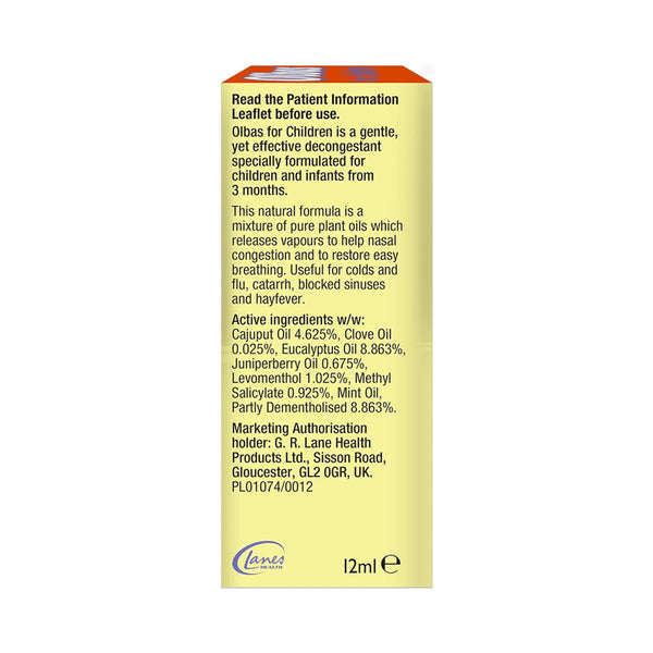 Olbas For Children Gentle Decongestant Oil Formulation3+ Months - Dezine Kids