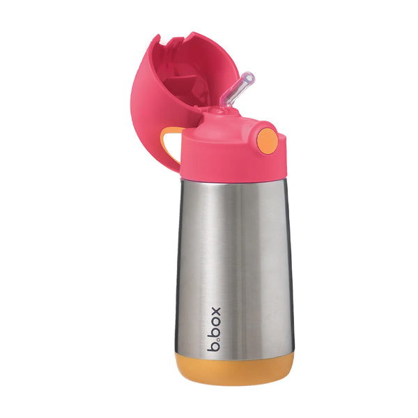 B.Box Insulated Drink Bottle Sipper 350 ml - Strawberry Shake Pink Orange