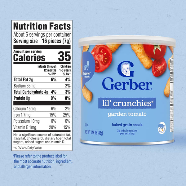 Gerber Lil Crunchies for Crawlers, 8+ months - Garden Tomato
